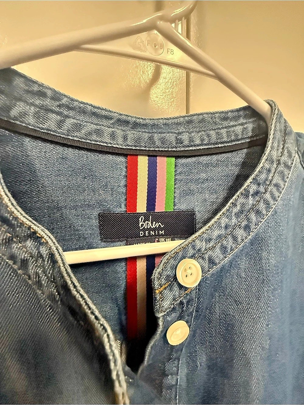 Boden Denim Midi Shirt Dress - fall, coastal Cowgirl. Plus size. Preppy - Picture 2 of 7